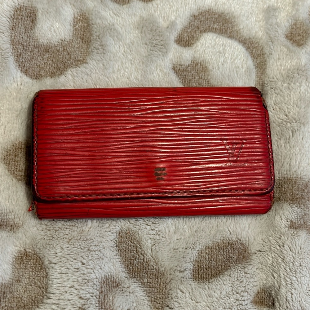 Authentic Louis Vuitton Red Epi Leather Key Holder